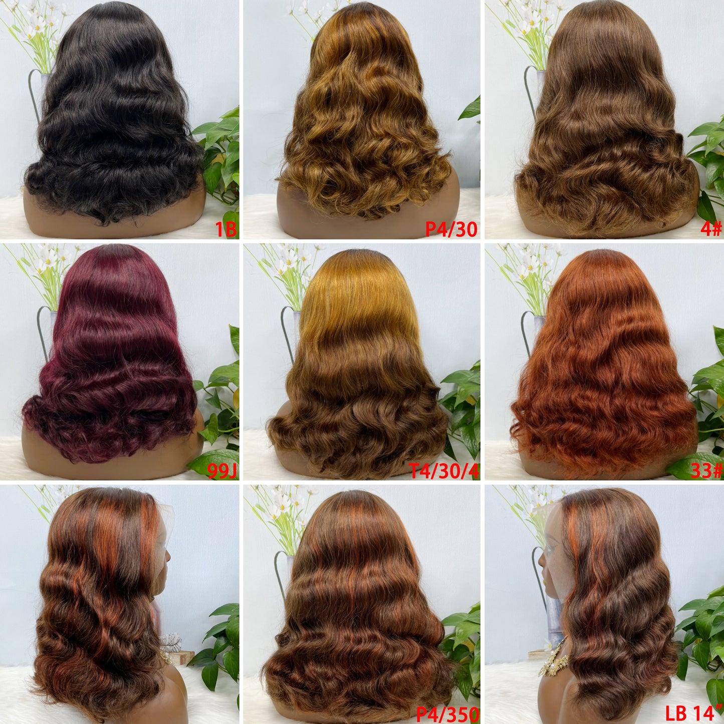 Double Drawn 13*4 Lace Wig Loose Body Wave Natural Human Hair Lace Wigs Ombre Color T4/30/4