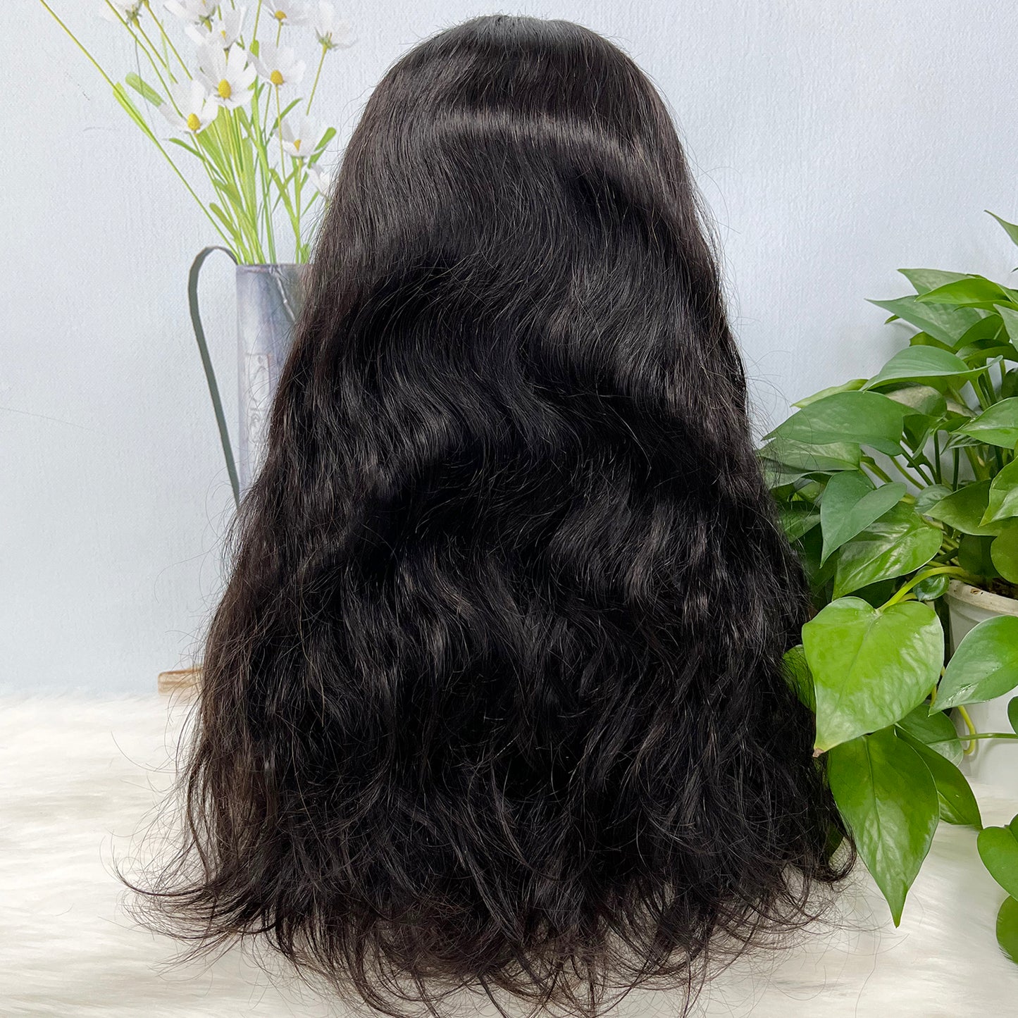 6*6 Lace Wig Natural Wave Natural Virgin Human Hair Lace Wigs Color NC 350% Density
