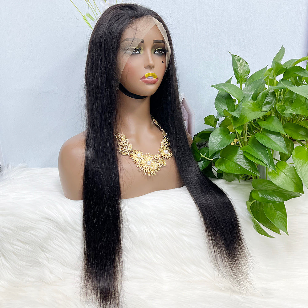 360 Lace Wig Straight Natural Virgin Human Hair Wigs 16"-36" 350% Density