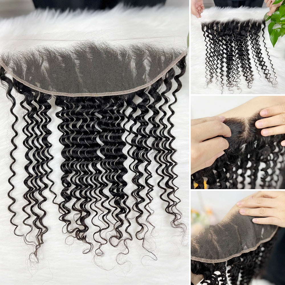 13*4 HD Lace Frontal Straight 100% Natural Human Hair Natural Color 12"-26"
