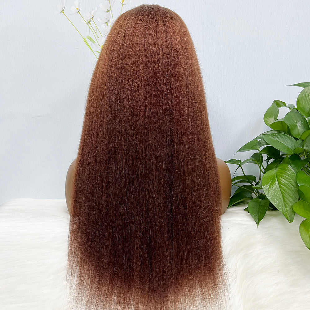 Perruque en dentelle 4*4 couleur droite 33 # 20 "perruque de cheveux humains naturels densité 250%