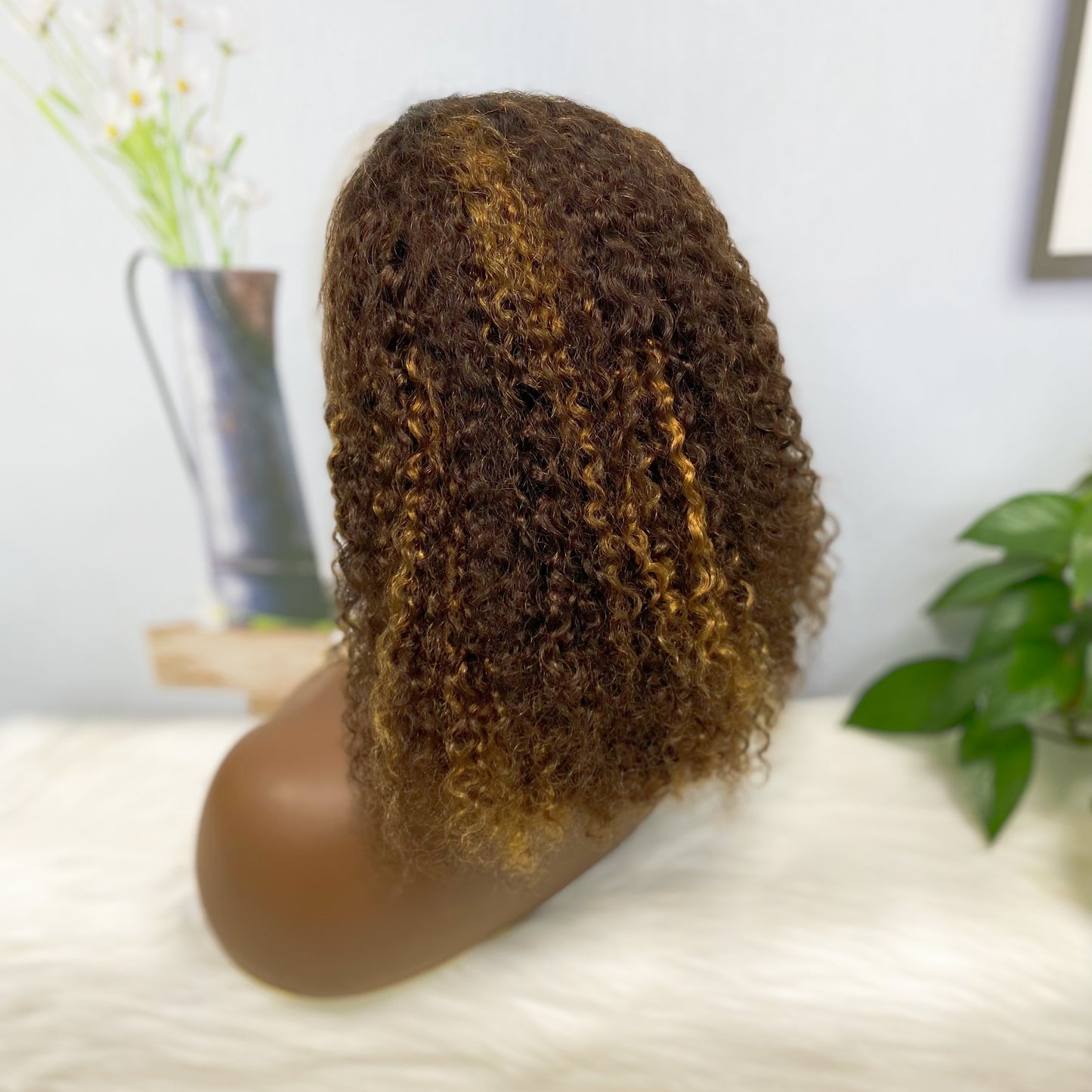 Double Drawn 13*4 BoB Pixie Curl Wigs 250% Density Color P4/30#