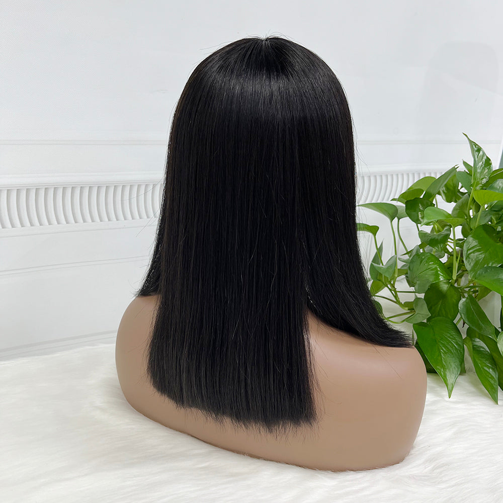 Bone Straight Double Drawn Bob Wig Vietnamese Human Hair Wigs Natural Color 14"