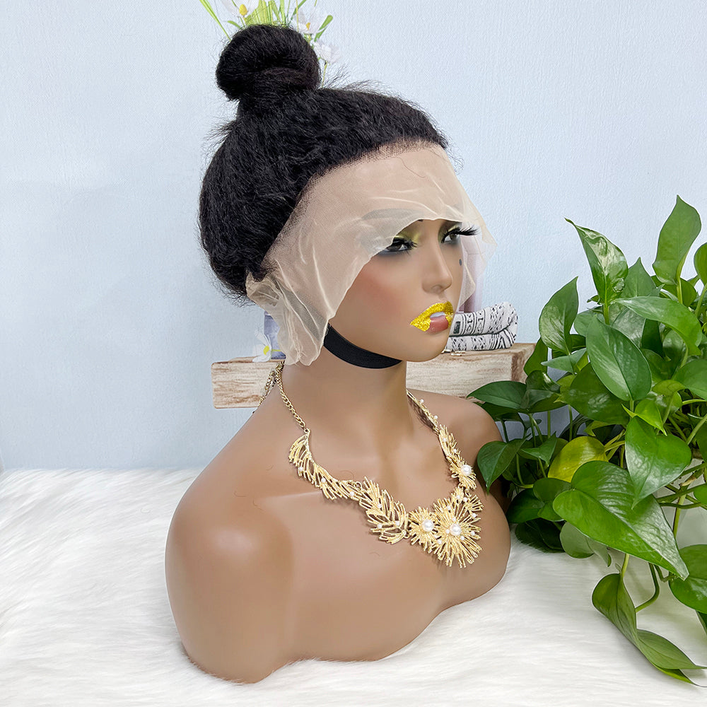 360 Lace Wig Kinky Curl Natural Virgin Human Hair Wigs 16inch- 36inch 350% Density
