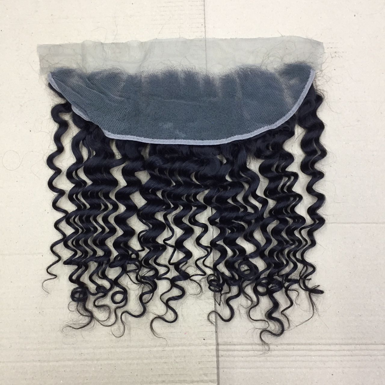 13*4 Lace Frontal Silky Deep Wave 100% Natural Virgin Human Hair Natural Color 10"-24"