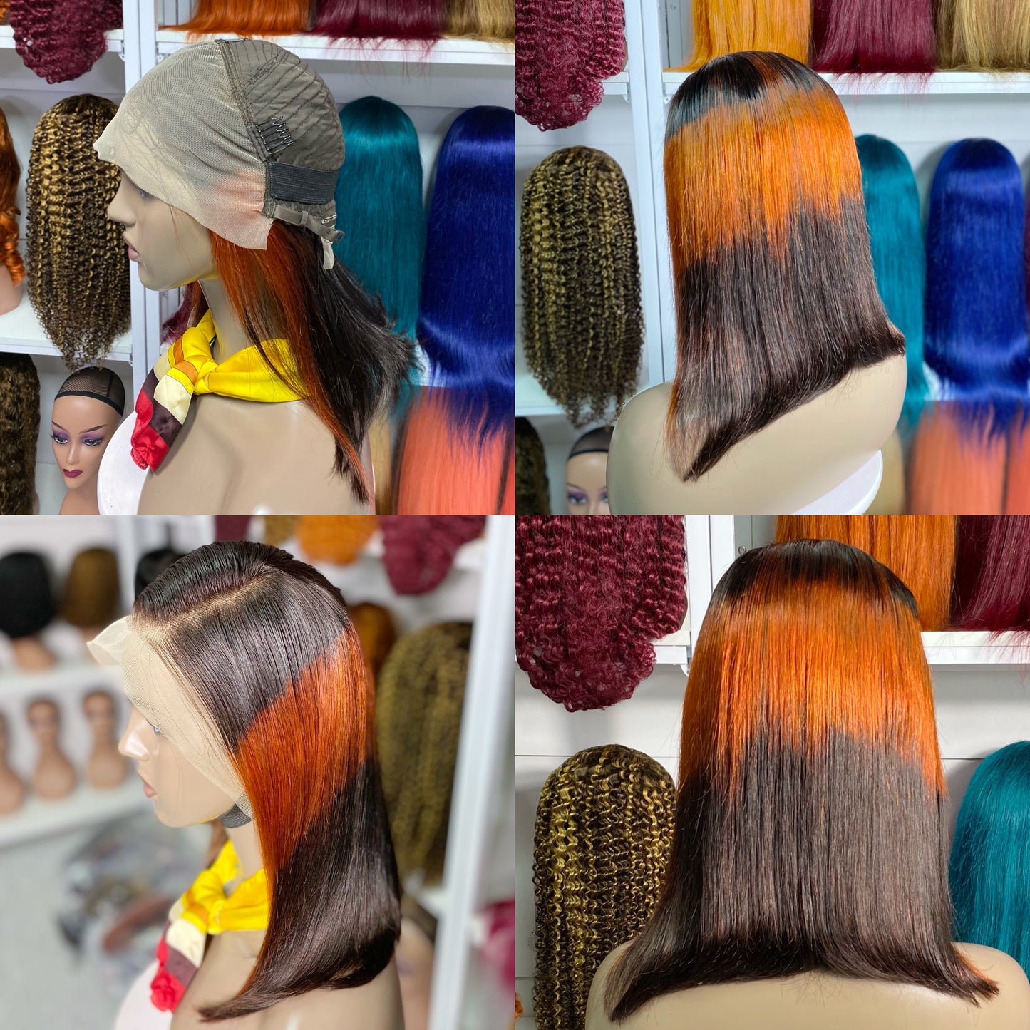 13*4 BoB Wig Straight Wigs Color T1B/350/1B 200% Density