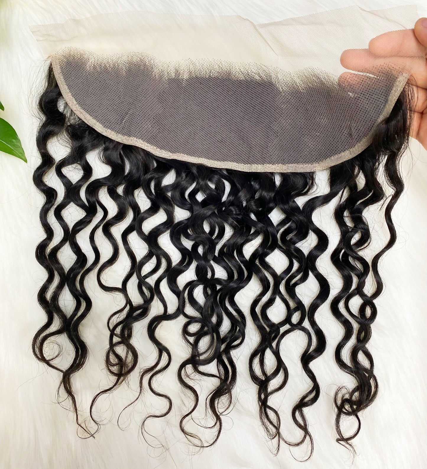 13*4 Lace Frontal Silky Water Wave 100% Natural Virgin Human Hair Natural Color 10"-24"