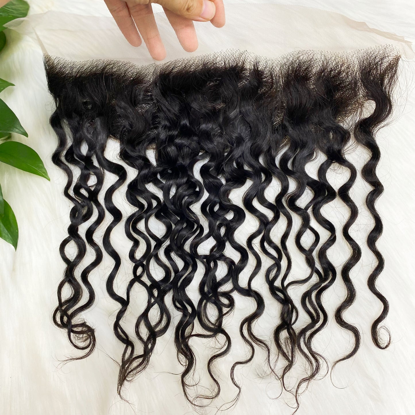 13*4 Lace Frontal Silky Water Wave 100% Natural Virgin Human Hair Natural Color 10"-24"