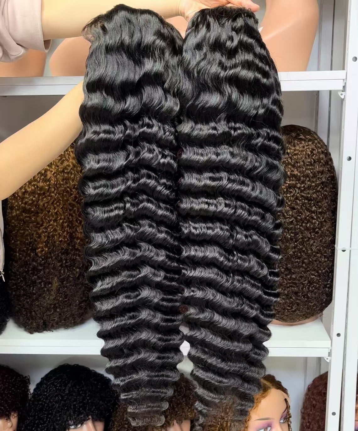 34"-40" 13x4 Lace Wig Burmese Curl Burmese Human Hair Wigs Natural Color 500% Density