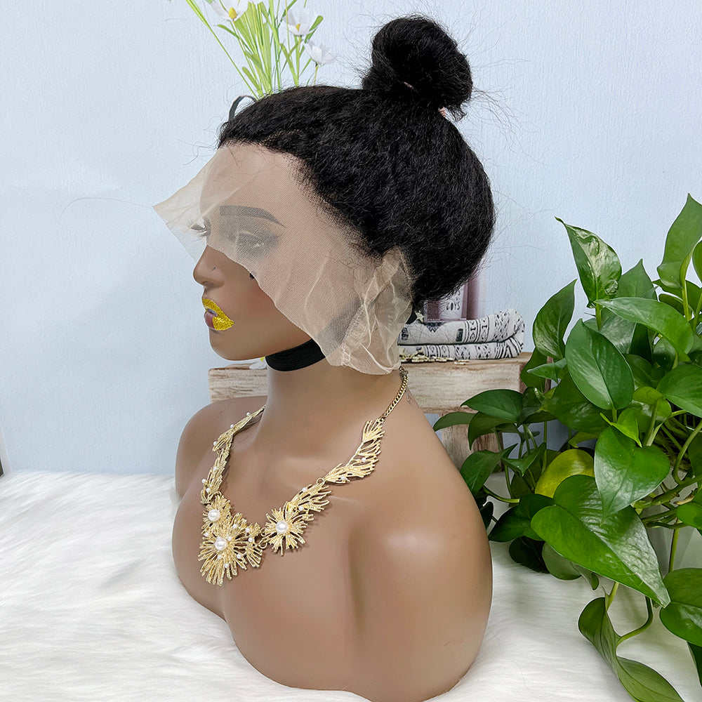 360 Lace Wig Kinky Curl Natural Virgin Human Hair Wigs 16inch- 36inch 350% Density