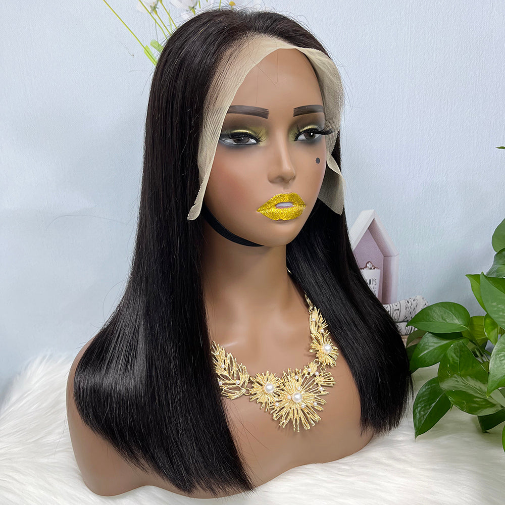 Double Drawn 13*4 BoB Straight Wigs Color NC 250% Density