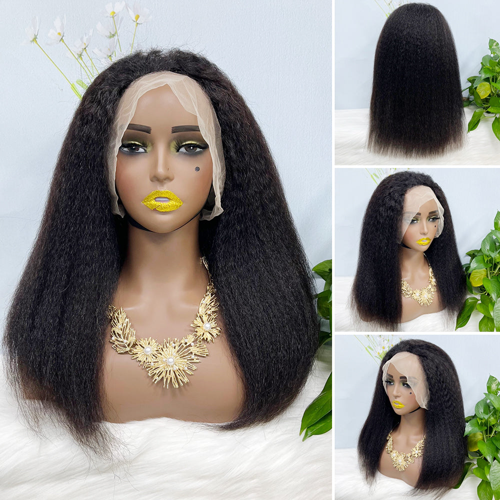 360 Lace Wig Kinky Curl Natural Virgin Human Hair Wigs 16inch- 36inch 350% Density