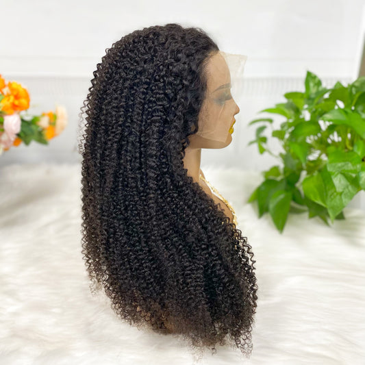 13*4 Lace Wig Kinky Curl Natural Color Virgin Human Hair Wigs 250% Density Color NC
