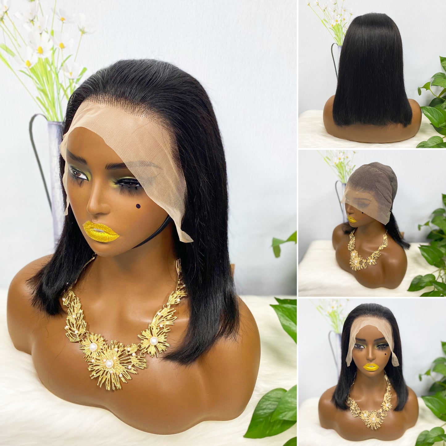 13*4 BoB Wig Straight Wigs Color NC 250% Density