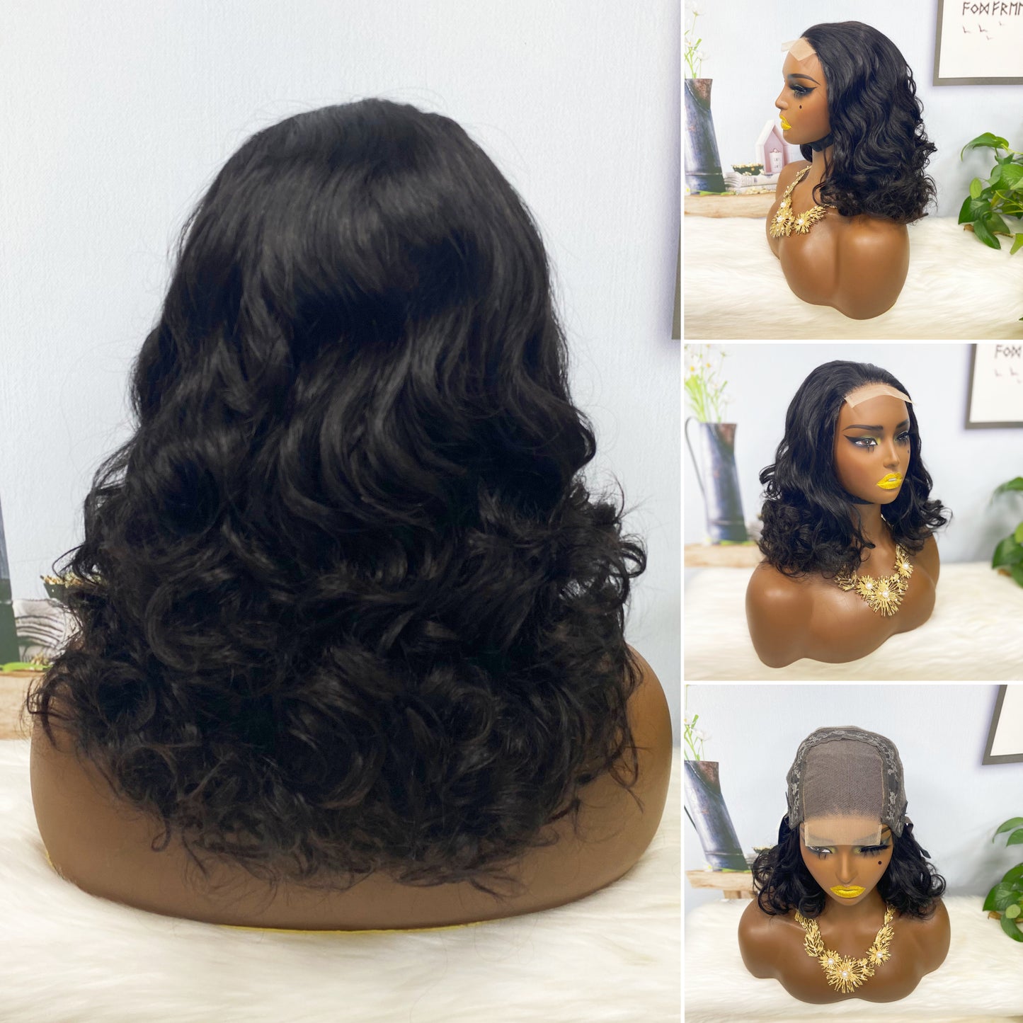 DD 4*4 Lace Wig Fumi Perruque de cheveux humains Couleur P4/27# 250% Densité