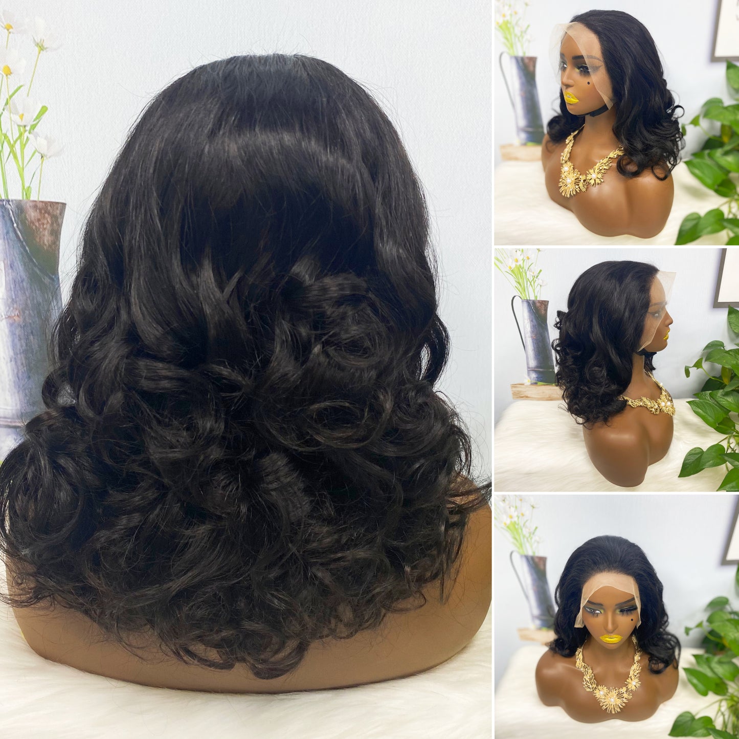 DD 13*4 Lace Wig Fumi Natural Human Hair Lace Wigs Color T4/27/4# 250% Density
