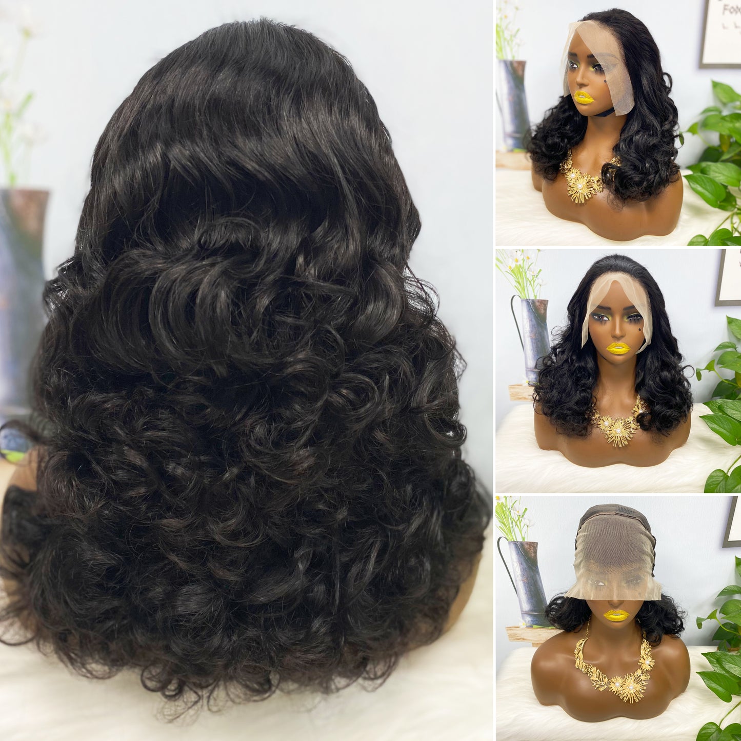DD 13*4 Lace Wig Fumi Natural Human Hair Lace Wigs Color T4/27/4# 250% Density