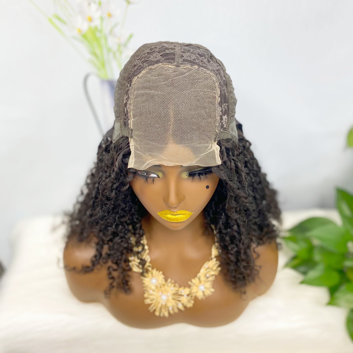 DD 4*4 perruque de dentelle sans colle Pixie couleur de perruque de dentelle de cheveux humains naturels 1B 250% densité