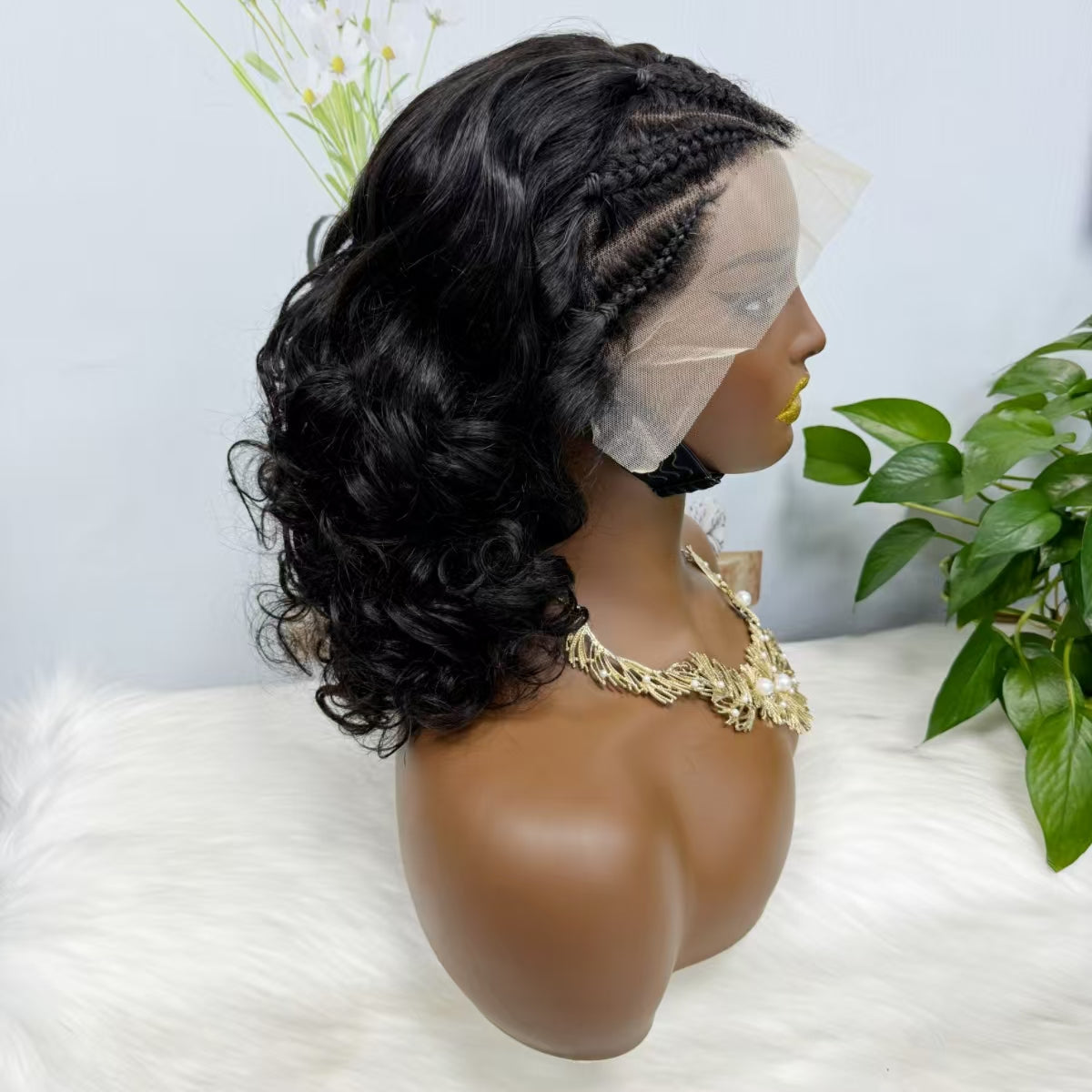13*4 Briad Lace Wig Loose Natural Virgin Human Hair Wig Color NC