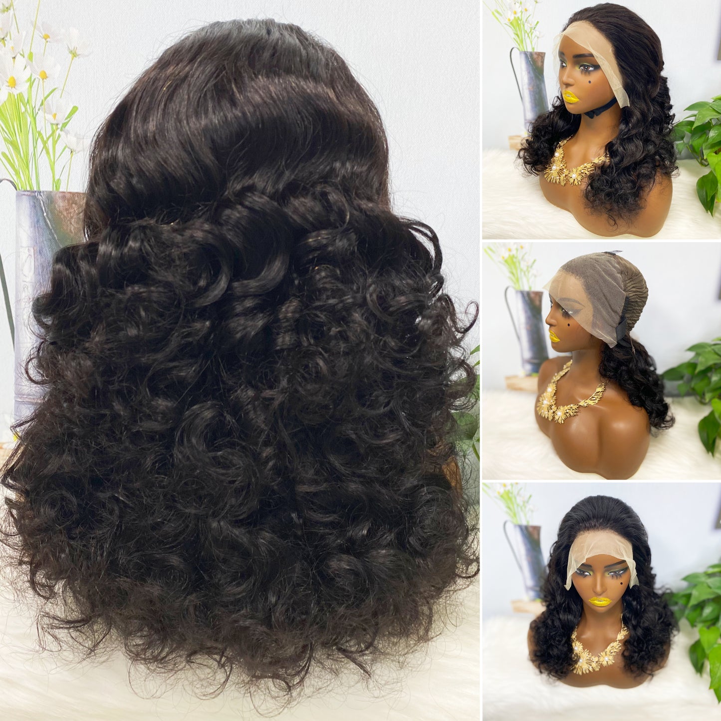 DD 13*4 Lace Wig Fumi Natural Human Hair Lace Wigs Color T4/27/4# 250% Density