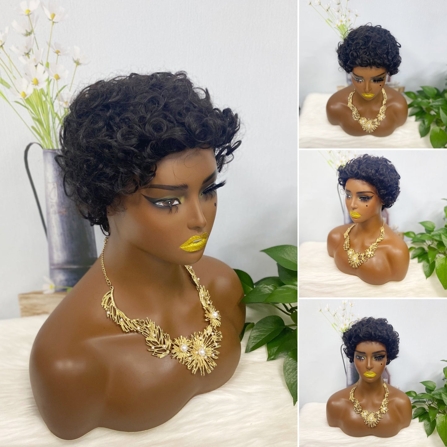 Machine Human Hair Wig Natural Hair Wig 026 Color P4/30#