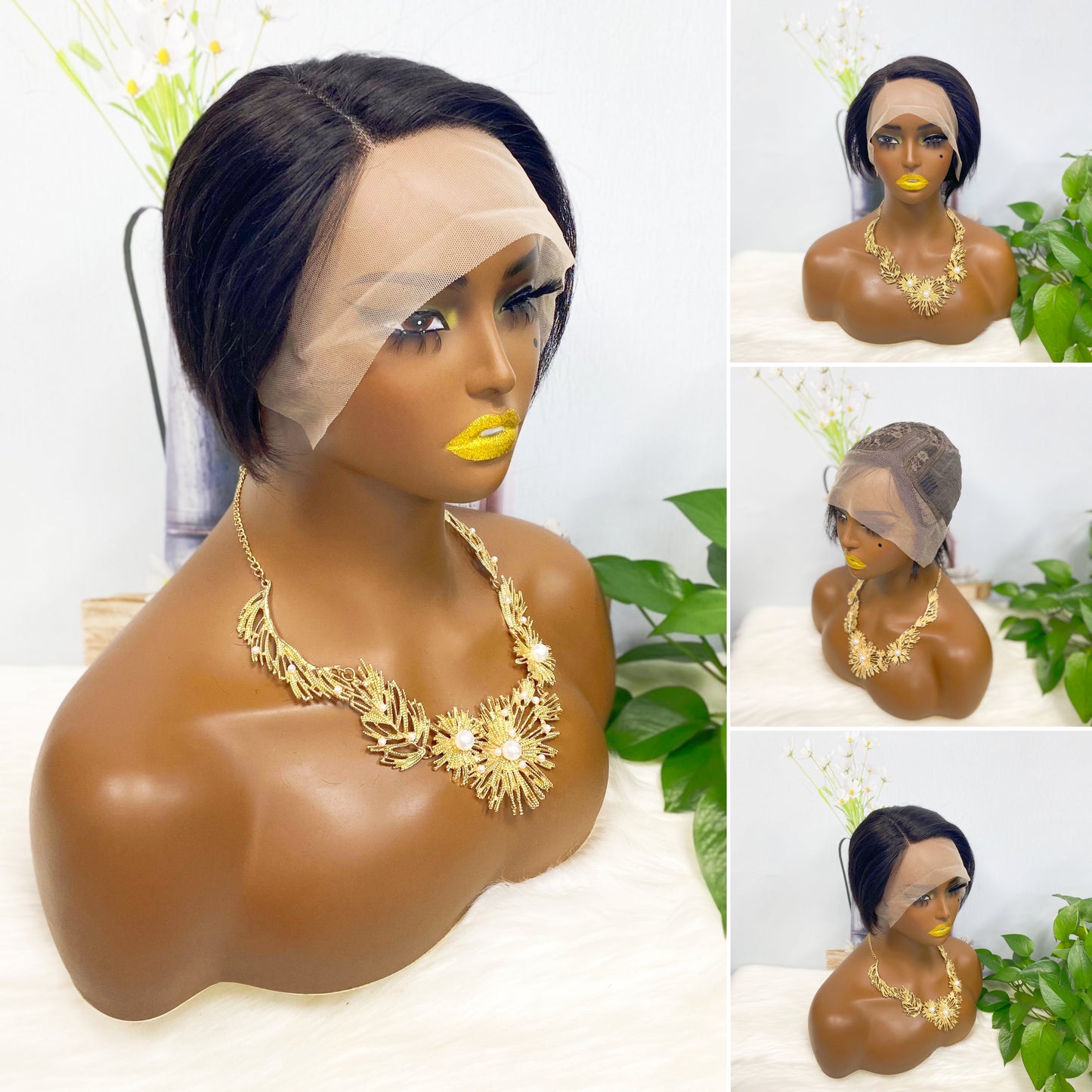 T Lace Wig SX01 Human Hair Wig Natural Hair Wig Color T1B/BUG