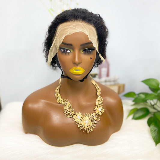 13*4 Lace Wig Curly Curly Human Hair Lace Wigs Color 1B