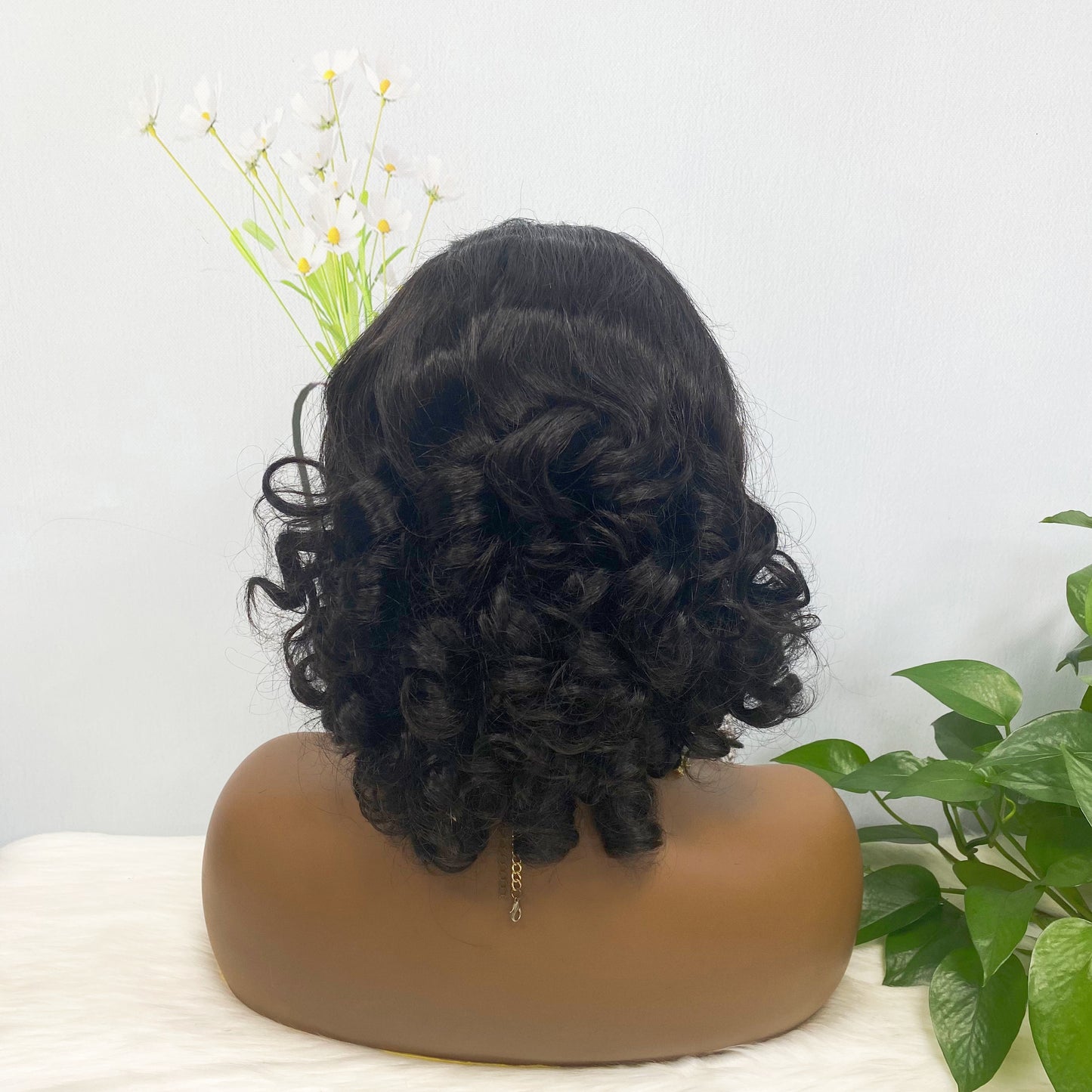 DD 13*4 Lace Wig Spring Curl Natural Color Lace Wigs Color 1B