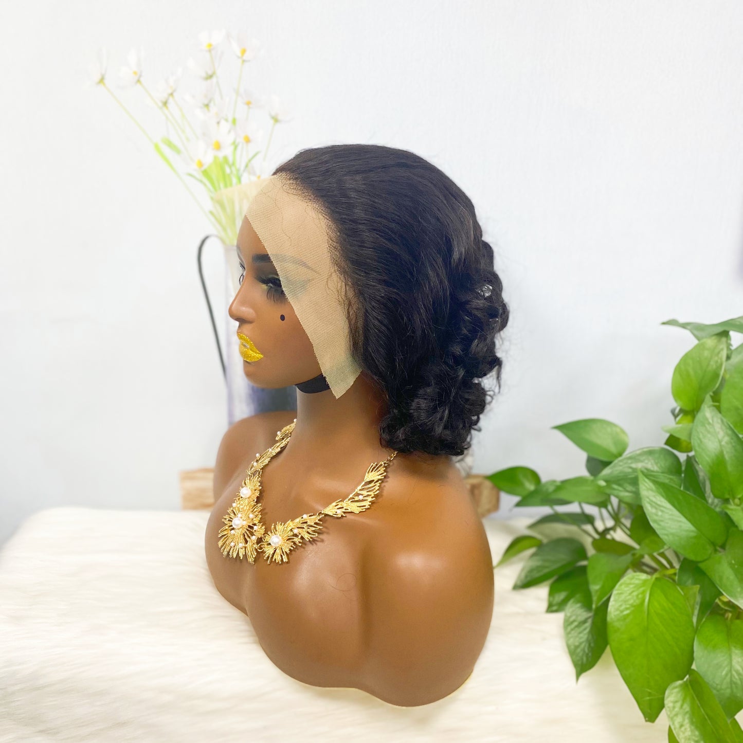 DD 13*4 Lace Wig Spring Curl Natural Color Lace Wigs Color 1B