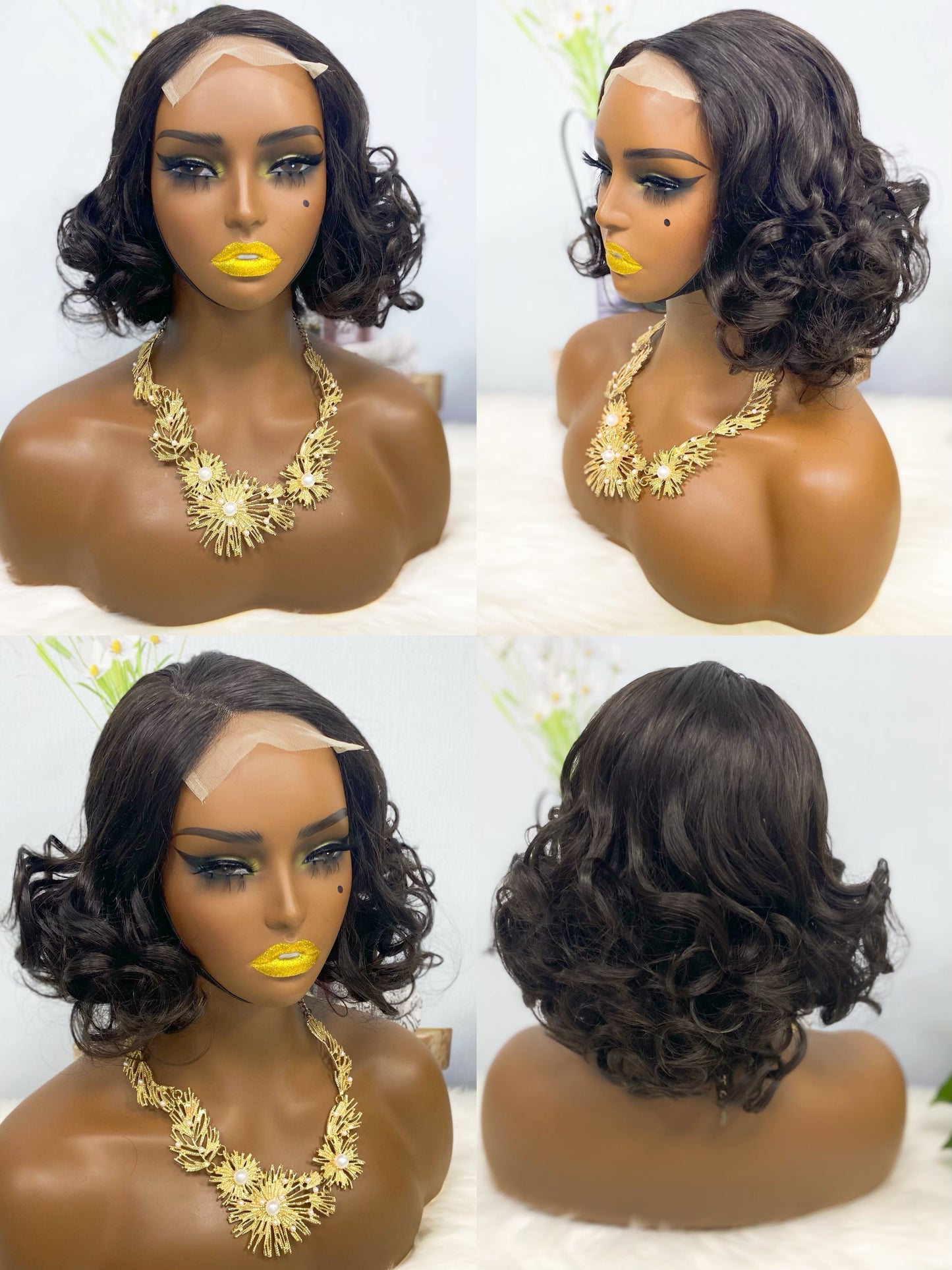 Perruque de cheveux humains Fumi 4*4, couleur T30/4 #