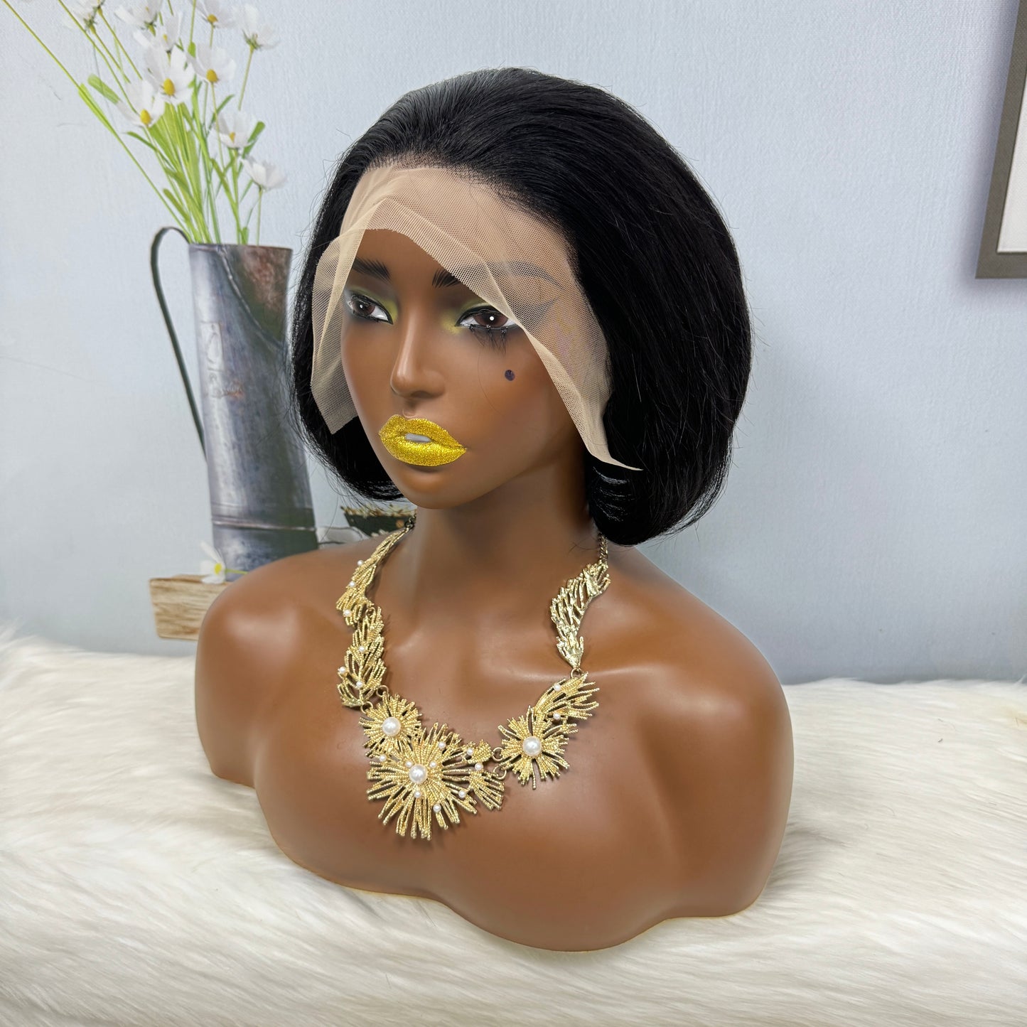 SDD 13*4 Lace Wig PC Natural Virgin Human Hair Lace Wigs Color 1B