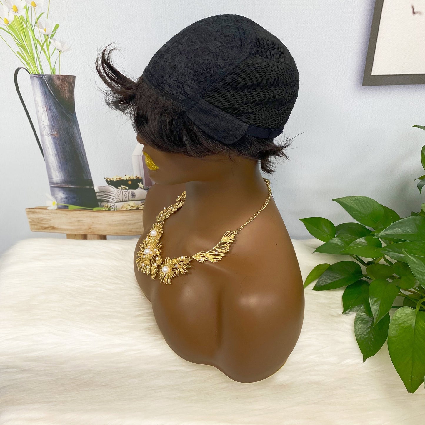 Machine Human Hair Wig Straight Natural Hair Wig 6369 Color 2/33#