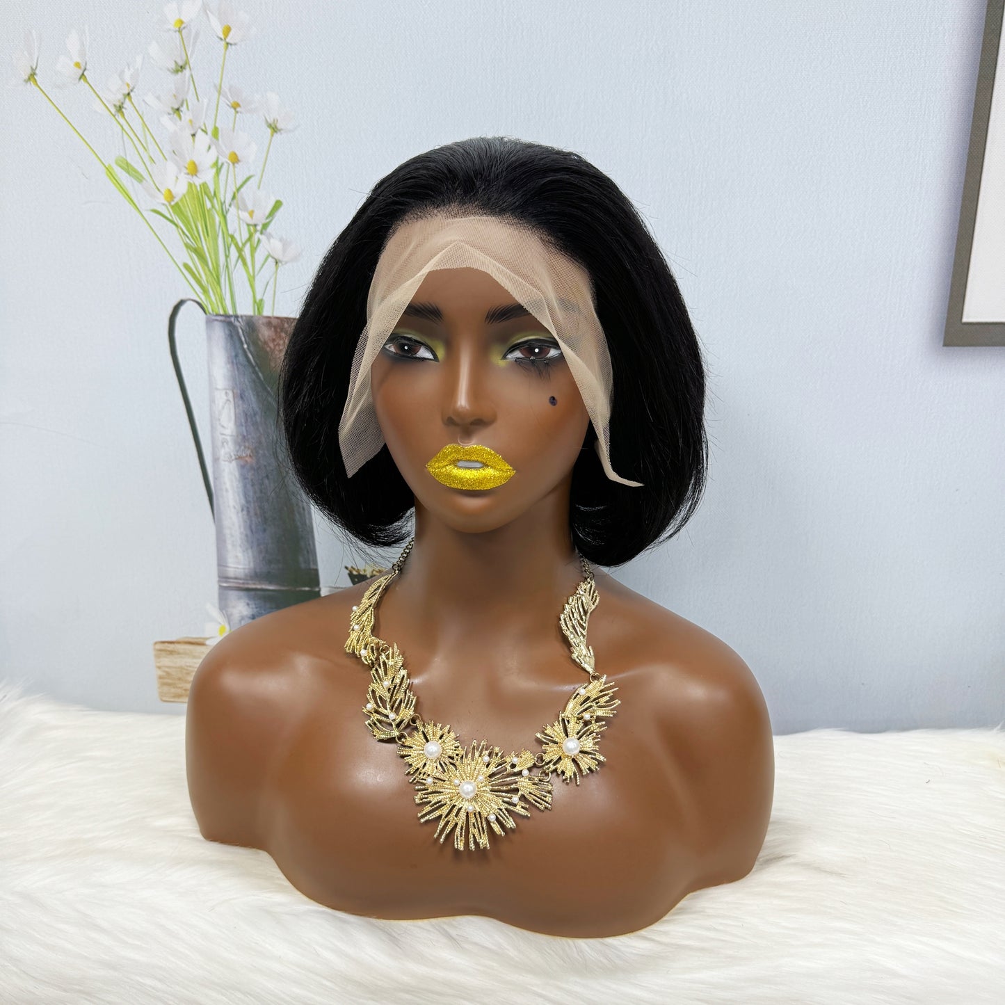 SDD 13*4 Lace Wig PC Natural Virgin Human Hair Lace Wigs Color 1B
