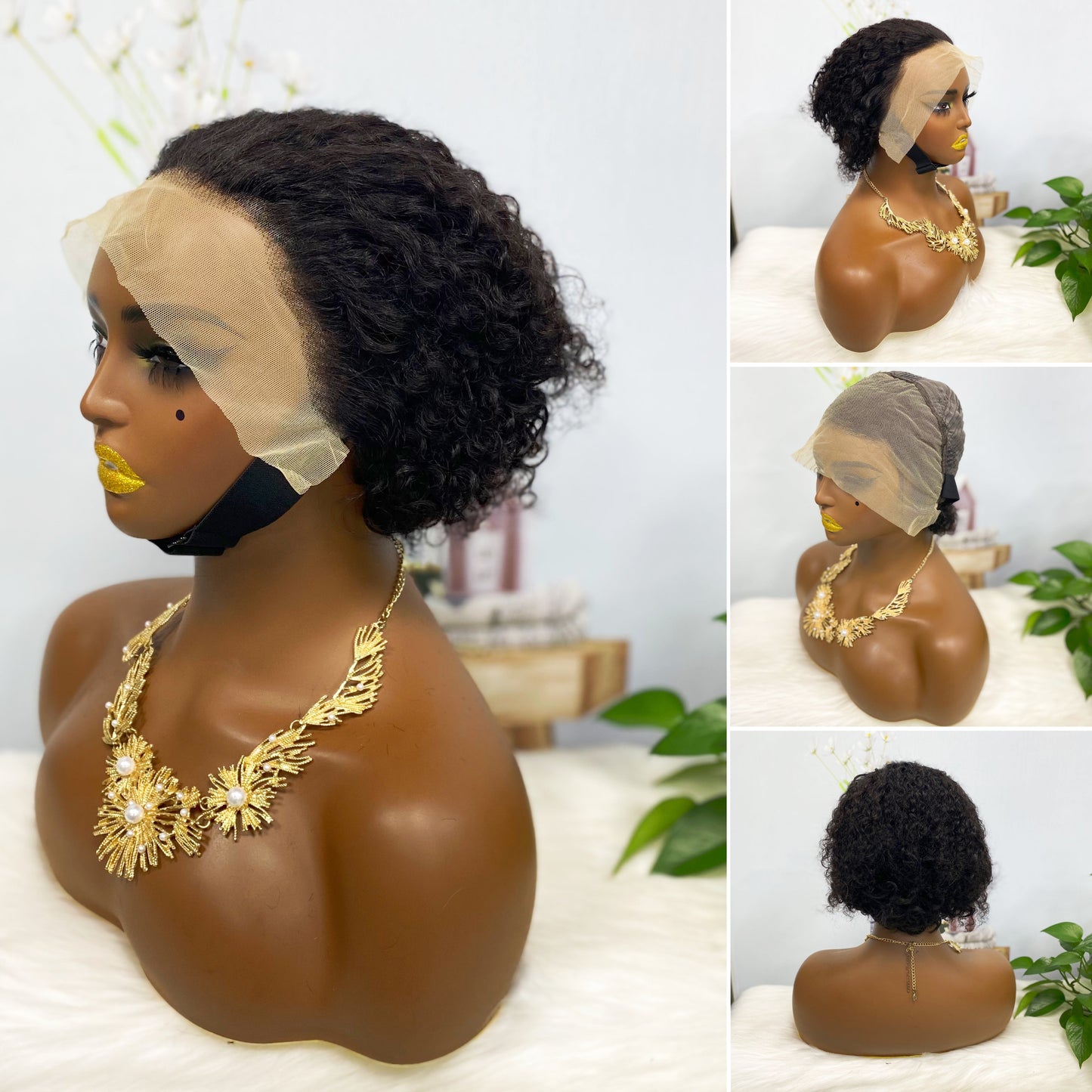 13*4 Lace Wig Curly Human Hair Lace Wigs Color 27#