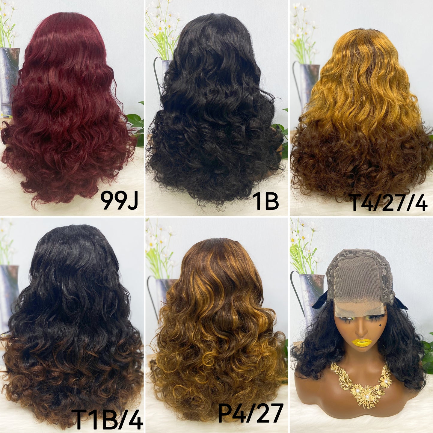 Densité de la couleur 99J 250% de perruque de cheveux humains de Fumi de perruque de dentelle de DD 4*4
