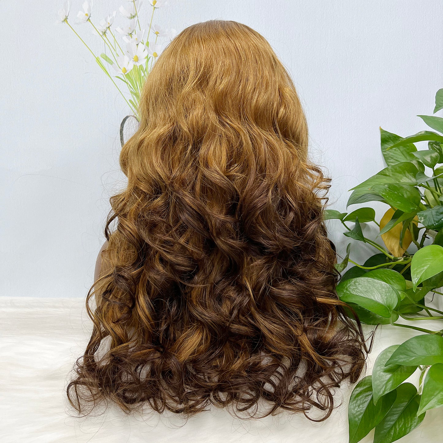 Double Drawn 13*4 GluelessLace Wig Romance Curl Natural Human Hair Lace Wigs Ombre Color T4/30/4 20"