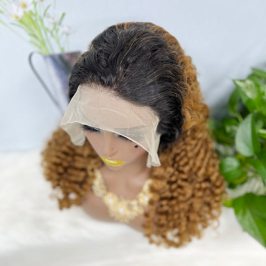 13*4 Lace Wig Deep Wave Natural Virgin Human Hair Lace Wigs Color T1B/30# 300% Density