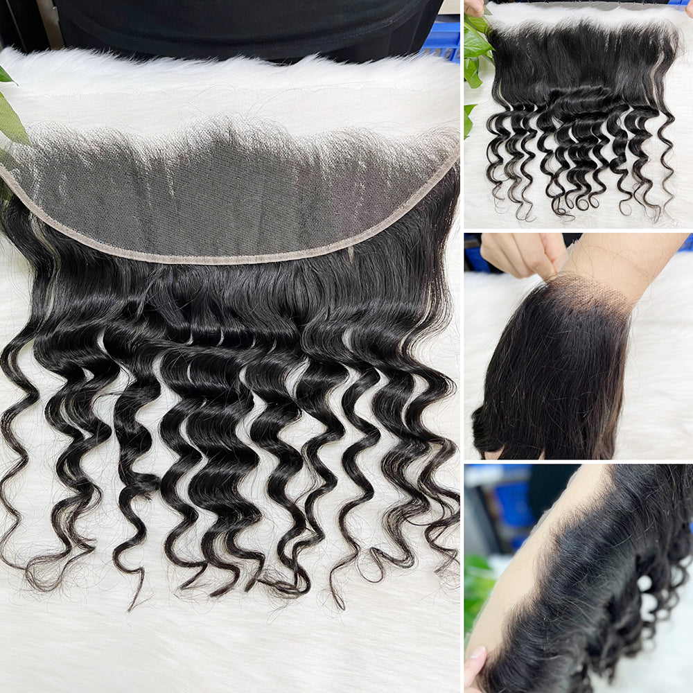 13*4 HD Lace Frontal Straight 100% Natural Human Hair Natural Color 12"-26"
