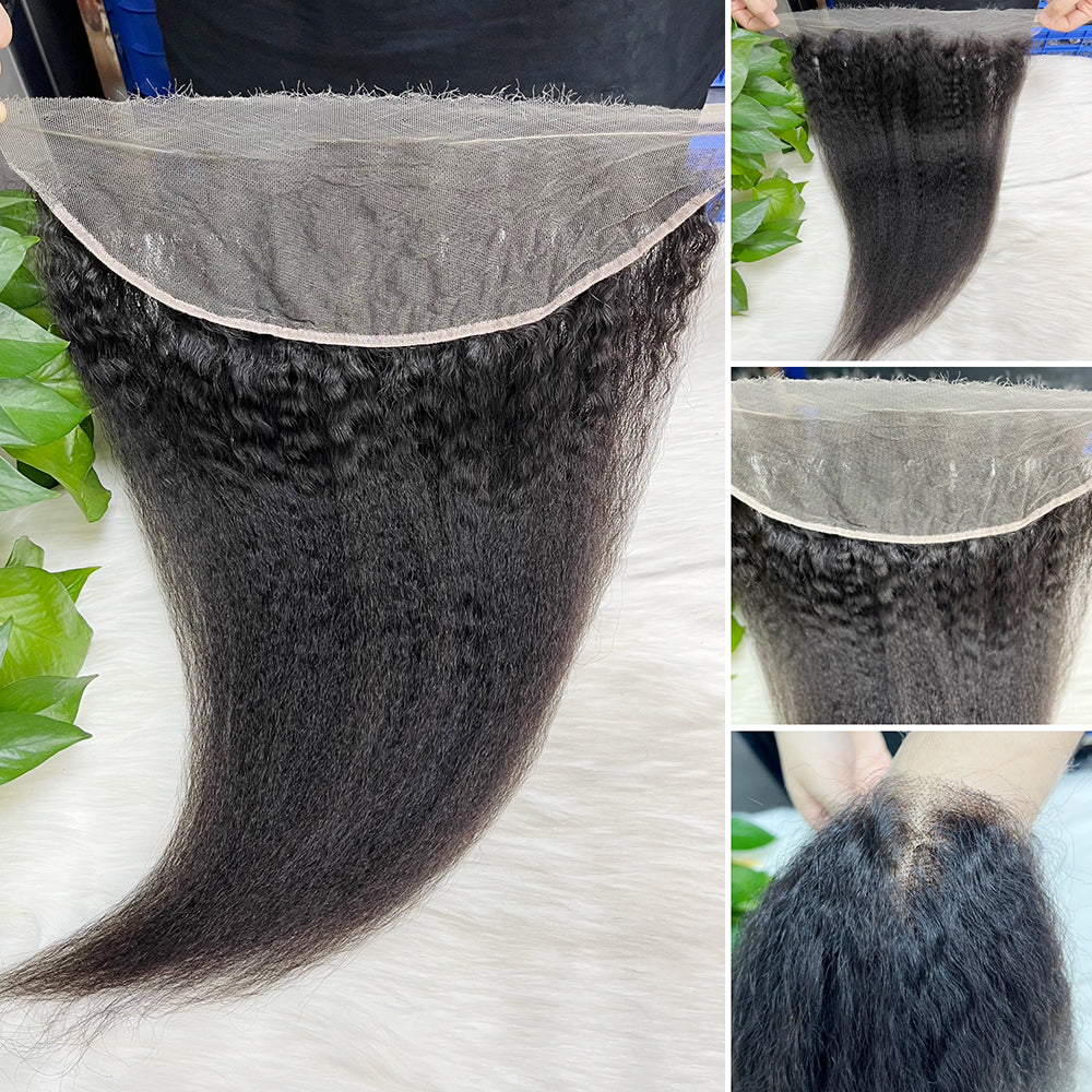 13*4 HD Lace Frontal Straight 100% Natural Human Hair Natural Color 12"-26"