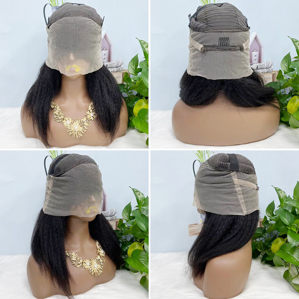 360 Lace Wig Kinky Curl Natural Virgin Human Hair Wigs 16inch- 36inch 350% Density