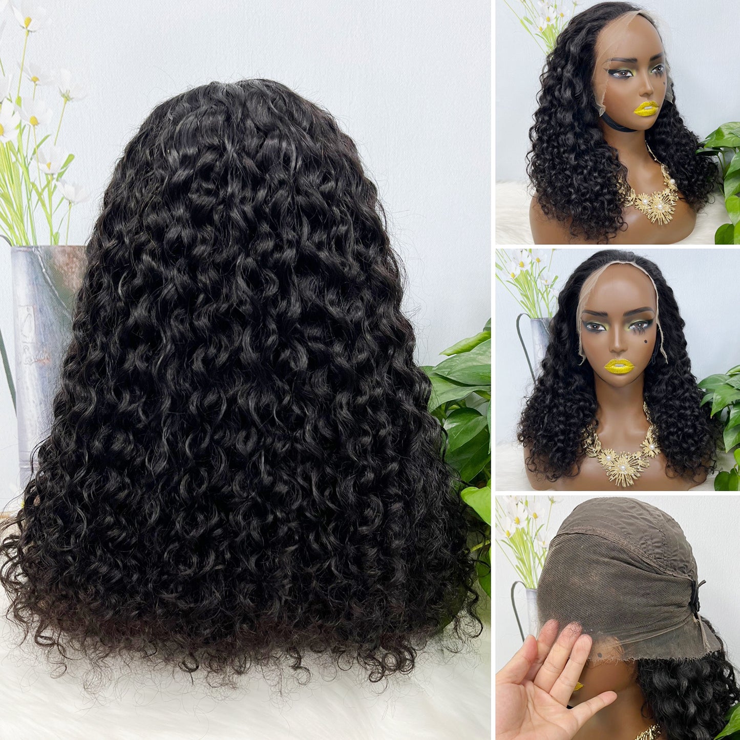 13*4 HD Lace Wig Water Wave Natural Color Virgin Human Hair Wigs 250% Density