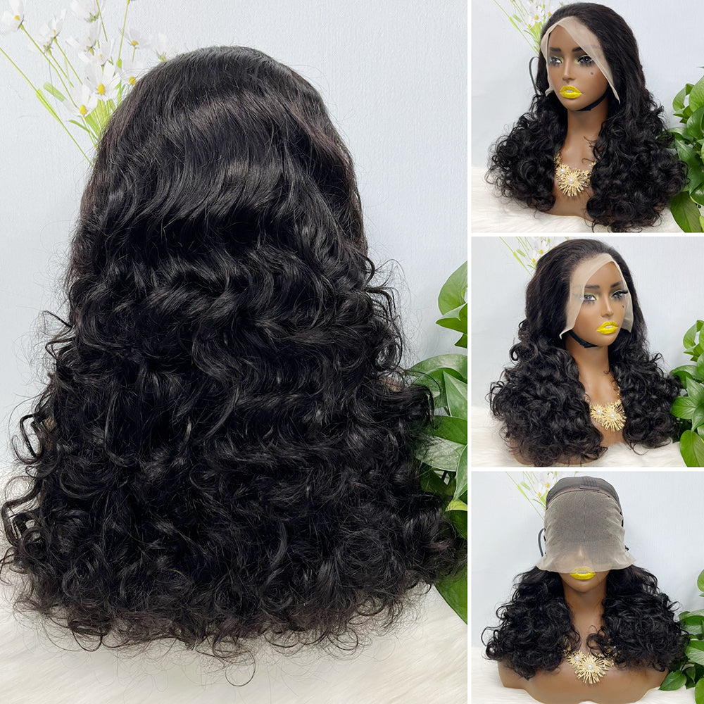 DD 13*4 Lace Wig Fumi Natural Human Hair Lace Wigs Color T4/27/4# 250% Density