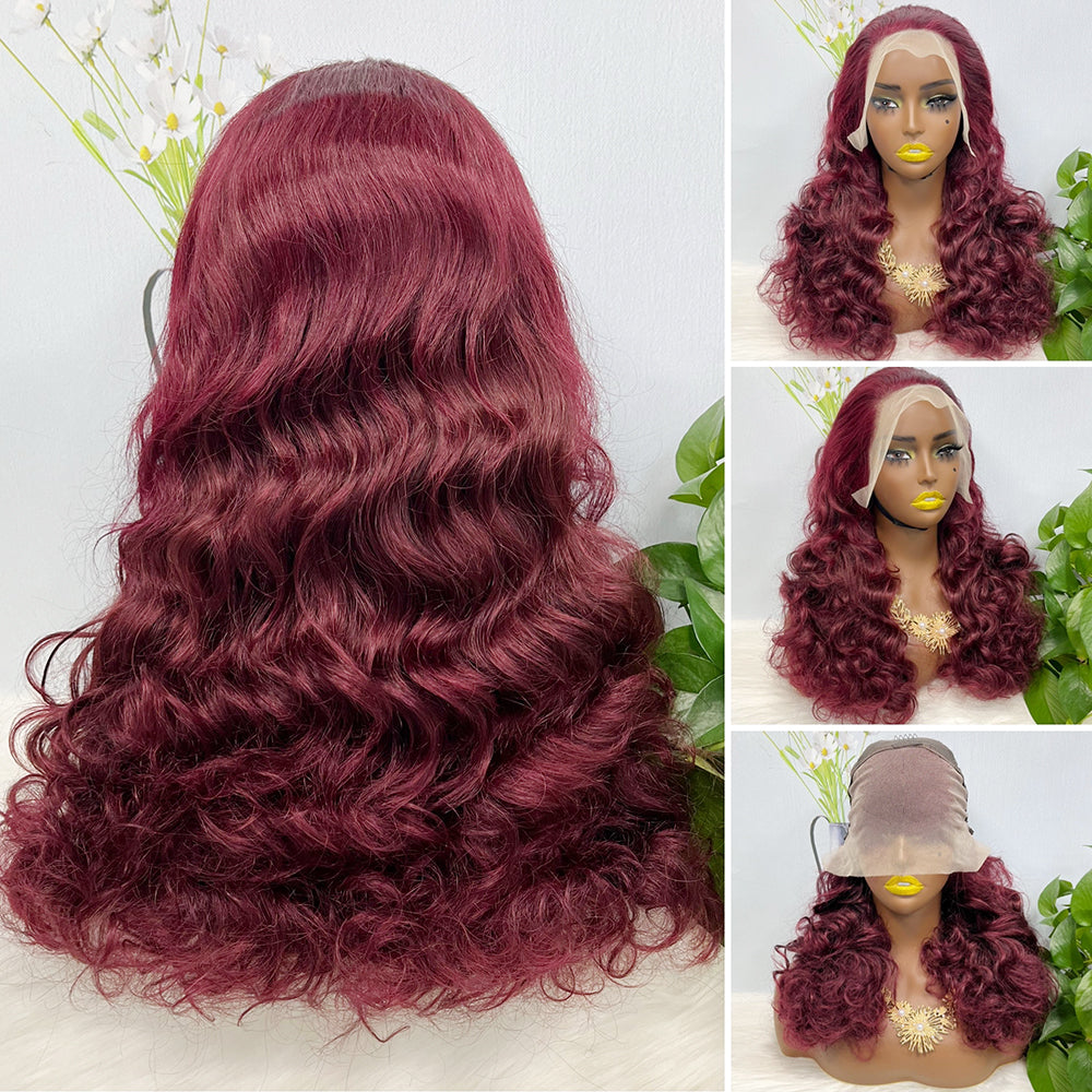 DD 13*4 Lace Wig Fumi Natural Human Hair Lace Wigs Color T4/27/4# 250% Density