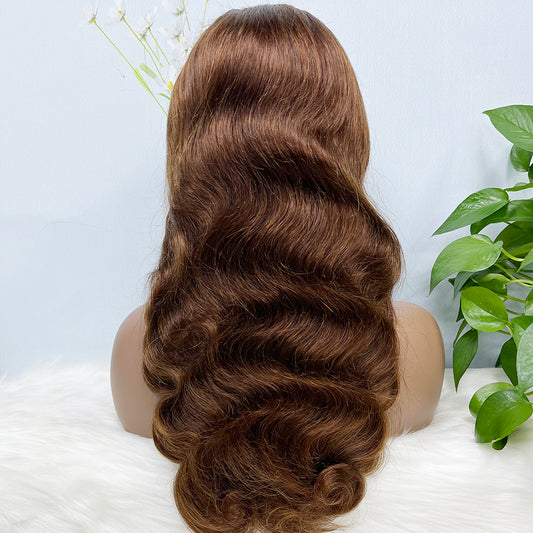 13*4 Lace Wig Body Wave Natural Virgin Human Hair Lace Wigs Color 4#