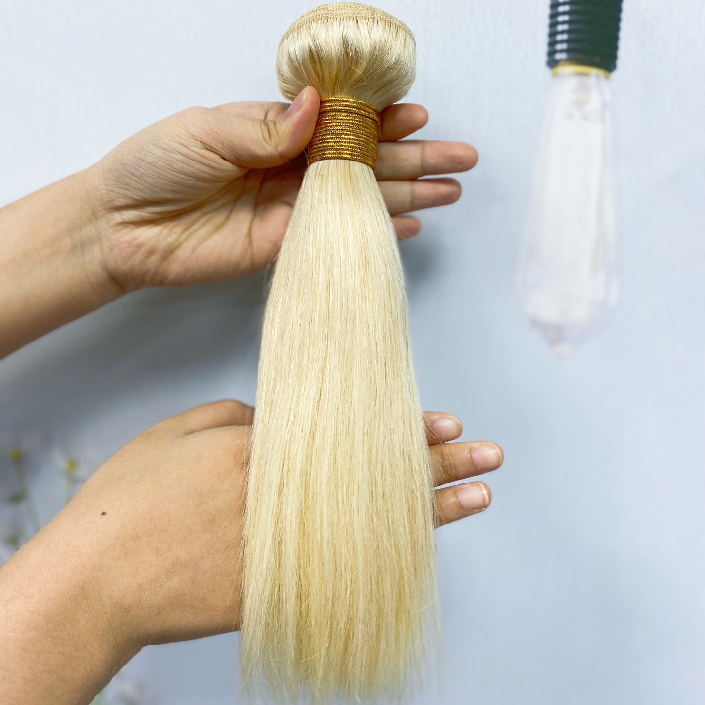 10A Natural Hair Bundles Straight Blonde Color 613# 10inch-38inch