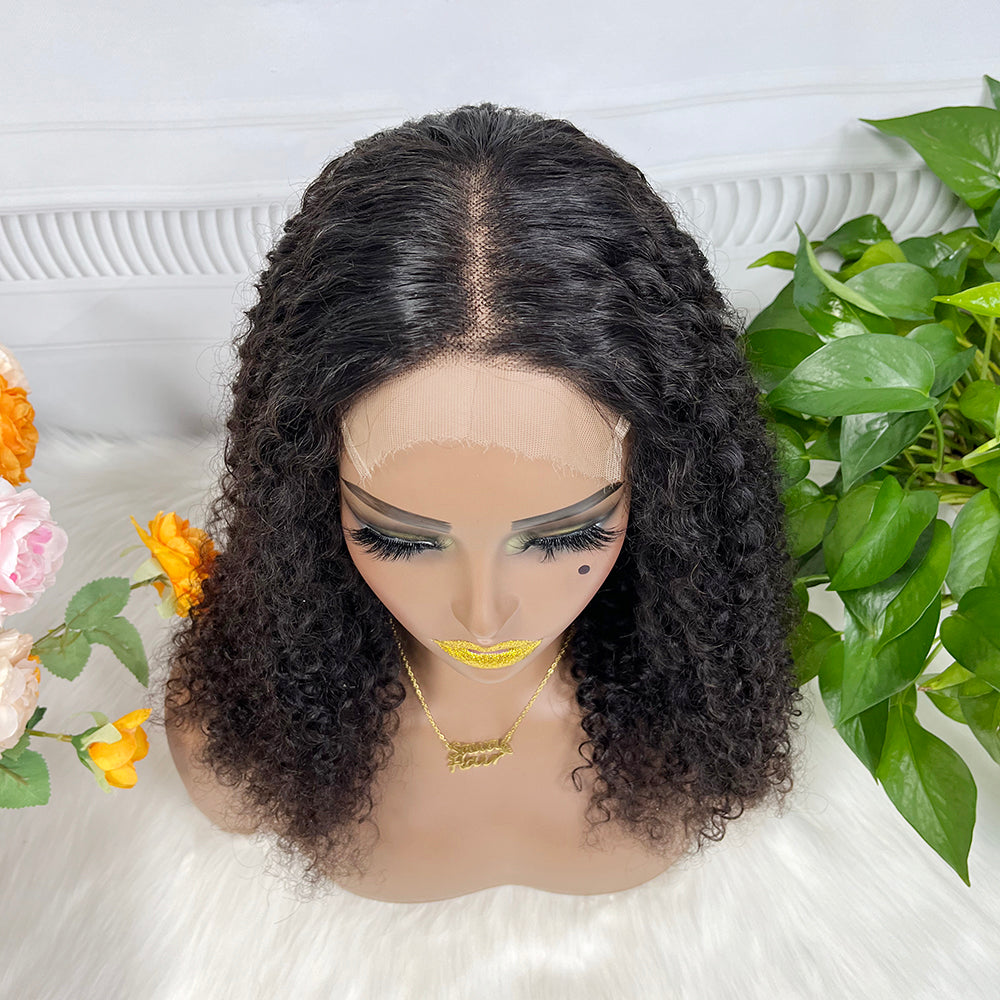 5x5 HD Glueless Lace Wig Jerry Curl Virgin Human Hair Curly Lace Wigs 350% Density