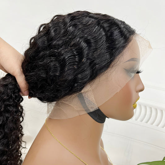 360 Lace Wig Waterr Wave Natural Virgin Human Hair Wigs 16 inch -36 inch 350% Density