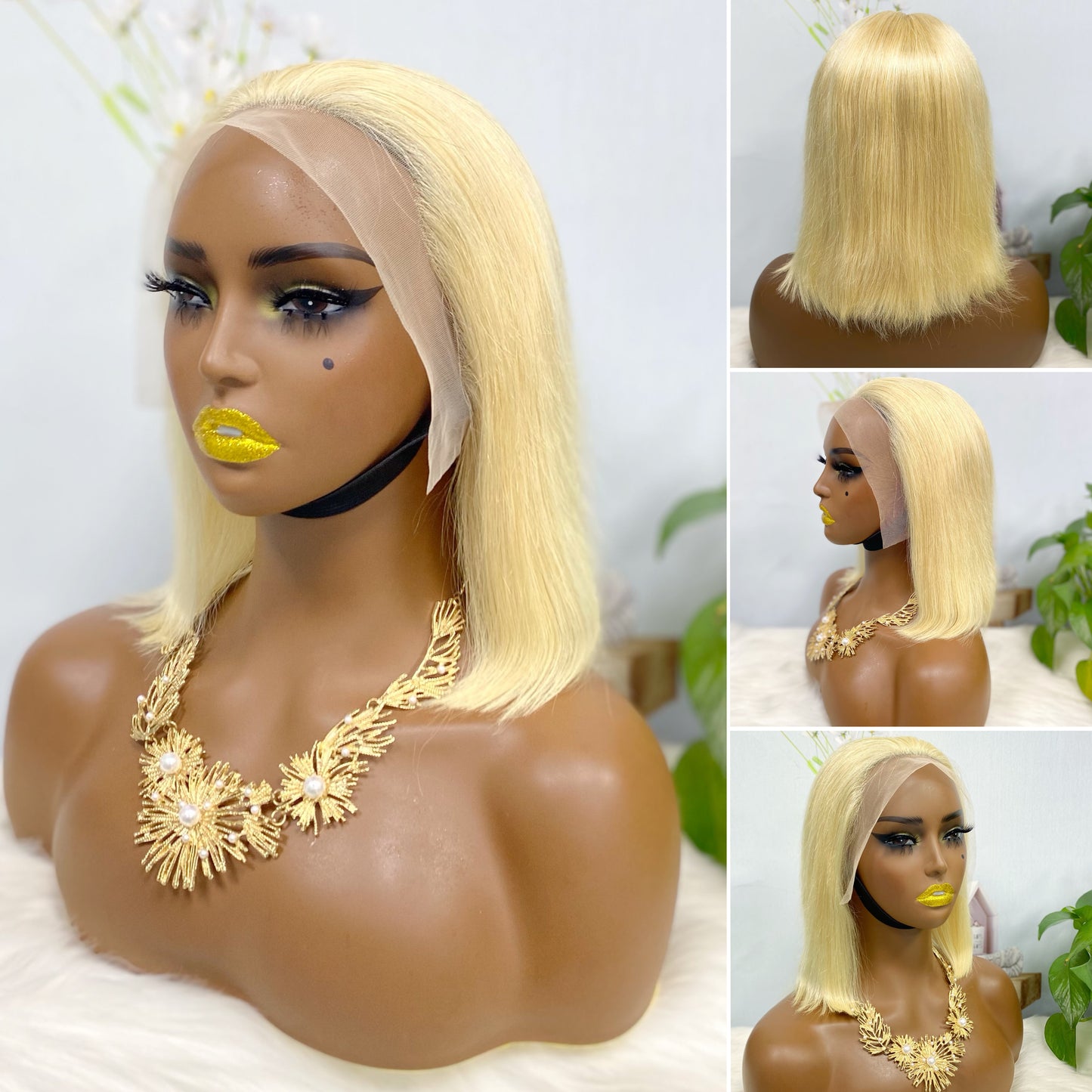 13*4 BoB Wig Perruques droites Couleur 613# Densité 200%