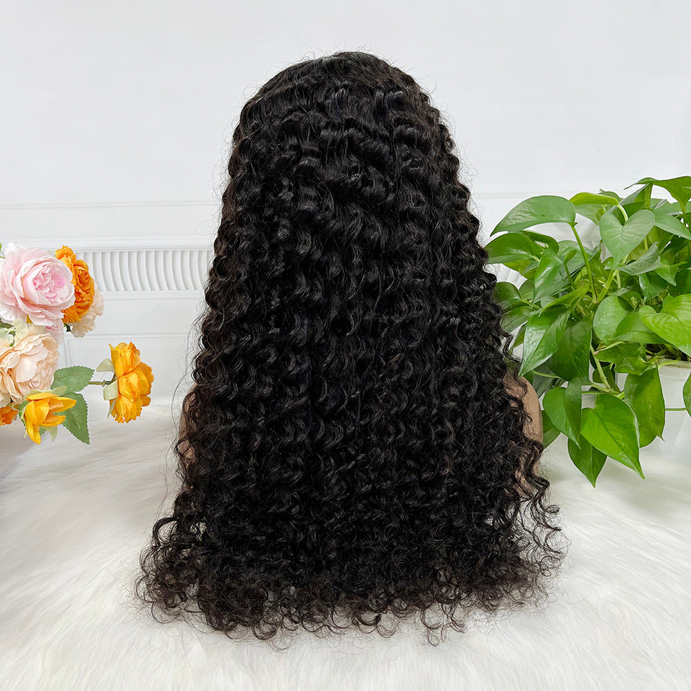 5x5 HD Glueless Lace Wig Deep Wave Virgin Human Hair Curly Lace Wigs 350% Density