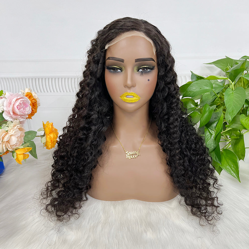 5x5 HD Glueless Lace Wig Jerry Curl Virgin Human Hair Curly Lace Wigs 350% Density